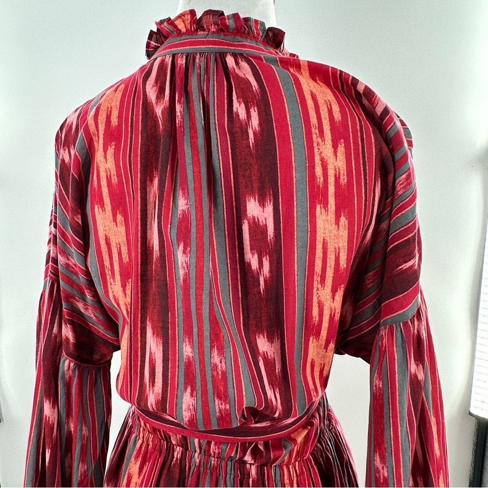 Lauren Ralph Lauren dress size 6 red southwestern rodeo 100% cotton button down - Picture 6 of 11